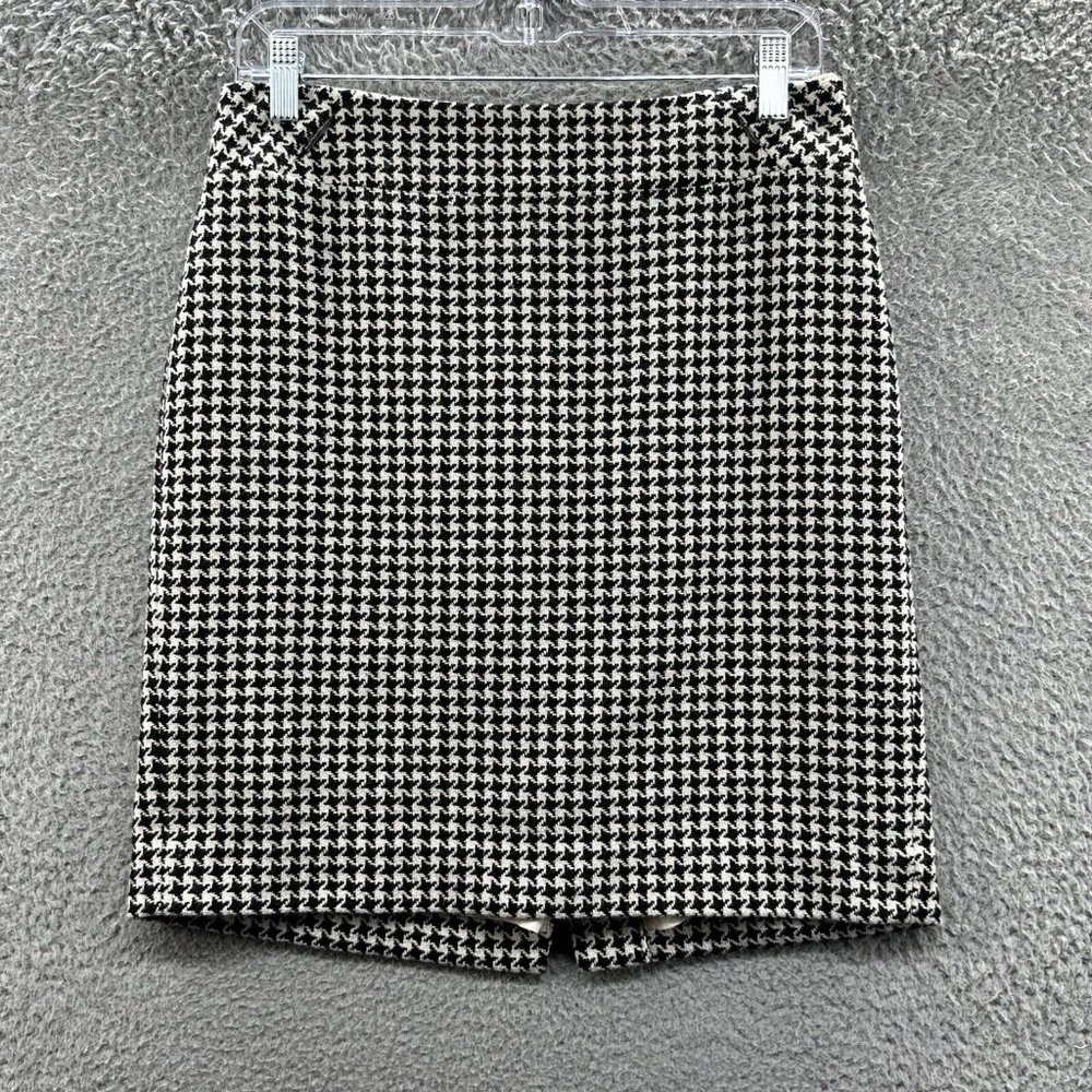 LOFT Tube Skirt Women's 6 Black & White Hounds Tooth Tube Skirt‎ Ladies 6